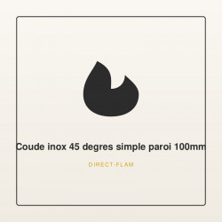 Coude inox 45 degres simple paroi 100mm | Direct-Flam